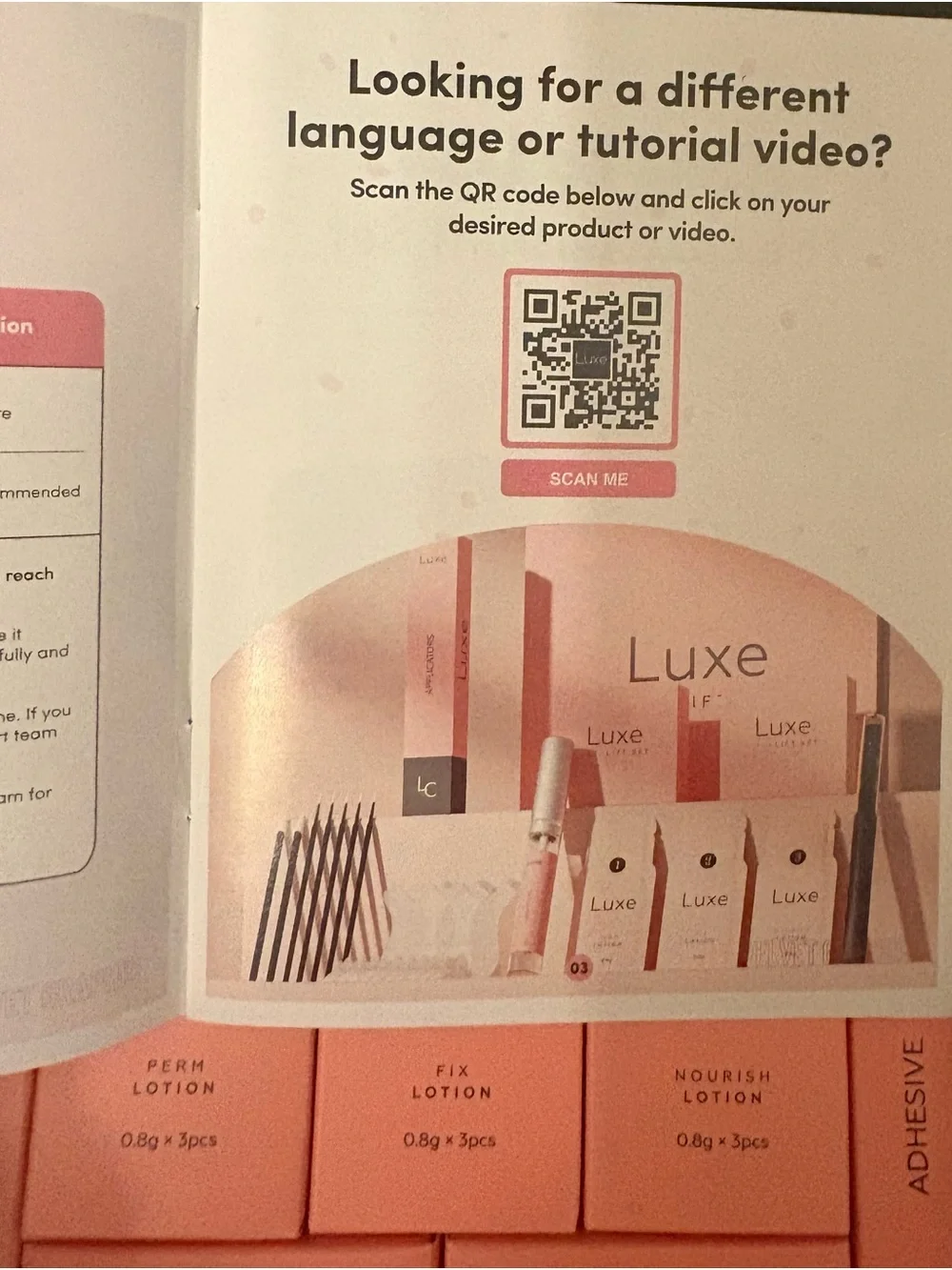 Luxe Lashlift Set Peach Pink Boxes
